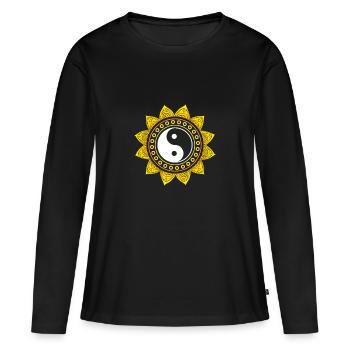 Yin Yang - T-shirt manches longues Premium bio Femme - noir - Devant - Julia (174cm)