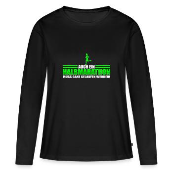 Joggen - Frauen Premium Bio Langarmshirt - Schwarz - Vorne - Julia (174cm)