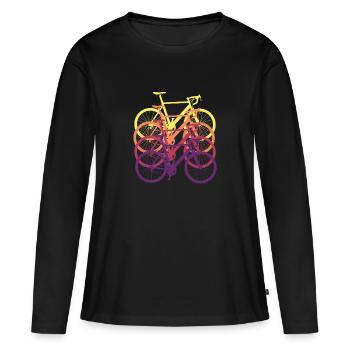 Road bike Bicycle cyclist Gift racing - Women's Premium Organic Long Sleeve Shirt - black - Front - Julia (174cm)