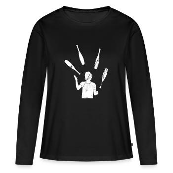 T-shirt Jongleur - T-shirt manches longues Premium bio Femme - noir - Devant - Julia (174cm)