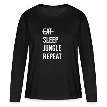 Eat Sleep Jungle Repeat - Frauen Premium Bio Langarmshirt - Schwarz - Vorne - Julia (174cm)