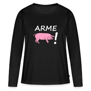 Arme sau - Frauen Premium Bio Langarmshirt - Schwarz - Vorne - Julia (174cm)