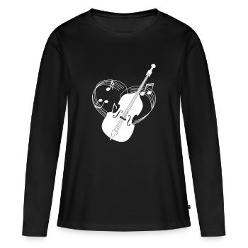 Double Bass - Double Bass - Double Bassist - Heart - Women's Premium Organic Long Sleeve Shirt - black - Front - Julia (174cm)