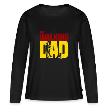 Le père qui marche Le père qui marche Drôle - T-shirt manches longues Premium bio Femme - noir - Devant - Julia (174cm)