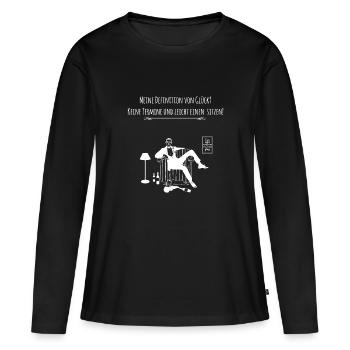 Meine Definition von Glück? Keine Termine und leic - Frauen Premium Bio Langarmshirt - Schwarz - Vorne - Julia (174cm)