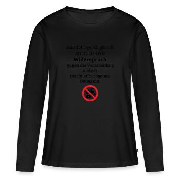 Datenschutz Verordnung Law DSGVO Event Foto Jura - Frauen Premium Bio Langarmshirt - Schwarz - Vorne - Julia (174cm)
