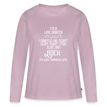 Linedance - Linedancer - Country - Geschenk - Frauen Premium Bio Langarmshirt - Altrosa - Vorne - Julia (174cm)