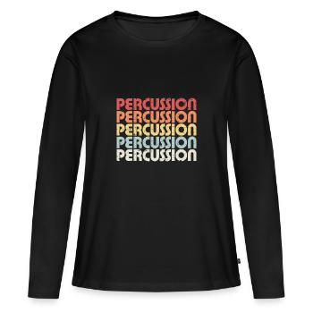PERCUSSIONS - T-shirt manches longues Premium bio Femme - noir - Devant - Julia (174cm)