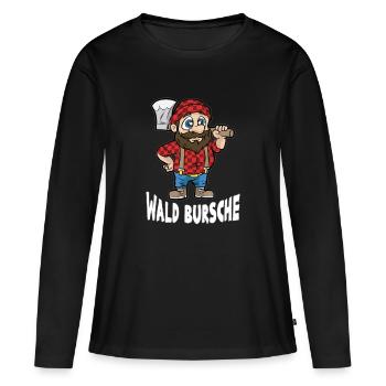 WALD BURSCHE Forester Forester Lumberjack Cartoon - Women's Premium Organic Long Sleeve Shirt - black - Front - Julia (174cm)