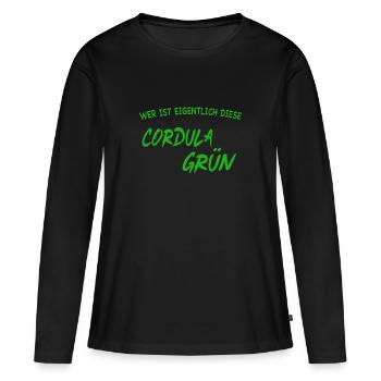 Qui est réellement ce vert Cordula - T-shirt manches longues Premium bio Femme - noir - Devant - Julia (174cm)