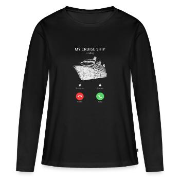 Kreuzfahrt-Schiff Kreuzfahrt Kreuzfahrt-Urlaub - Frauen Premium Bio Langarmshirt - Schwarz - Vorne - Julia (174cm)