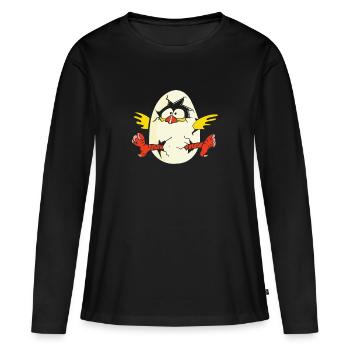 Poussins de Pâques Printemps - T-shirt manches longues Premium bio Femme - noir - Devant - Julia (174cm)
