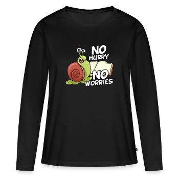 Relax Snail Chill Relax Gift - T-shirt manches longues Premium bio Femme - noir - Devant - Julia (174cm)
