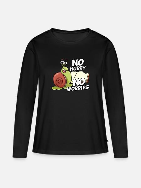 Relaxen Schnecke Chillen Entspannen Geschenk - Frauen Premium Bio Langarmshirt - Schwarz