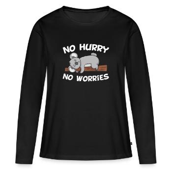 Relax Koala Bear Chill Relax Cadeau - T-shirt manches longues Premium bio Femme - noir - Devant - Julia (174cm)