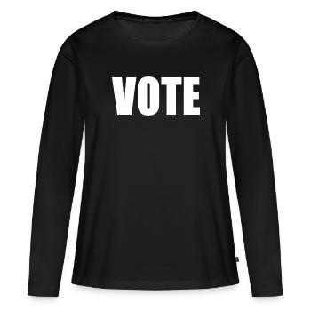 Vote - T-shirt manches longues Premium bio Femme - noir - Devant - Julia (174cm)