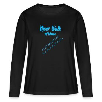 Never walk alone - Frauen Premium Bio Langarmshirt - Schwarz - Vorne - Julia (174cm)