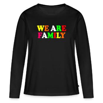 We are family - T-shirt manches longues Premium bio Femme - noir - Devant - Julia (174cm)