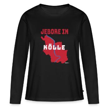 Jebore à Cologne Né à Cologne Heimatliebe Kölsch - T-shirt manches longues Premium bio Femme - noir - Devant - Julia (174cm)