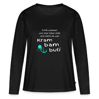 Krambambuli Seltene, vergessene Worte Geschenk - Frauen Premium Bio Langarmshirt - Schwarz - Vorne - Julia (174cm)