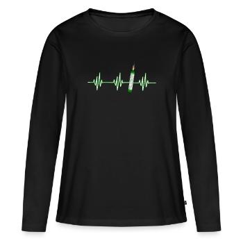 Heartbeat Pyro Cracker - T-shirt manches longues Premium bio Femme - noir - Devant - Julia (174cm)