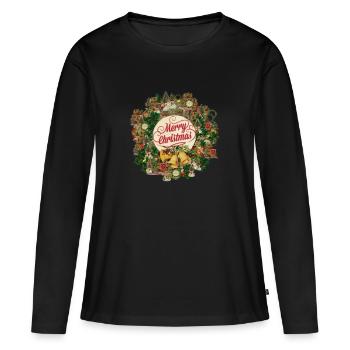 Joyeux Noël. Traditionnel. Victorien. - T-shirt manches longues Premium bio Femme - noir - Devant - Julia (174cm)
