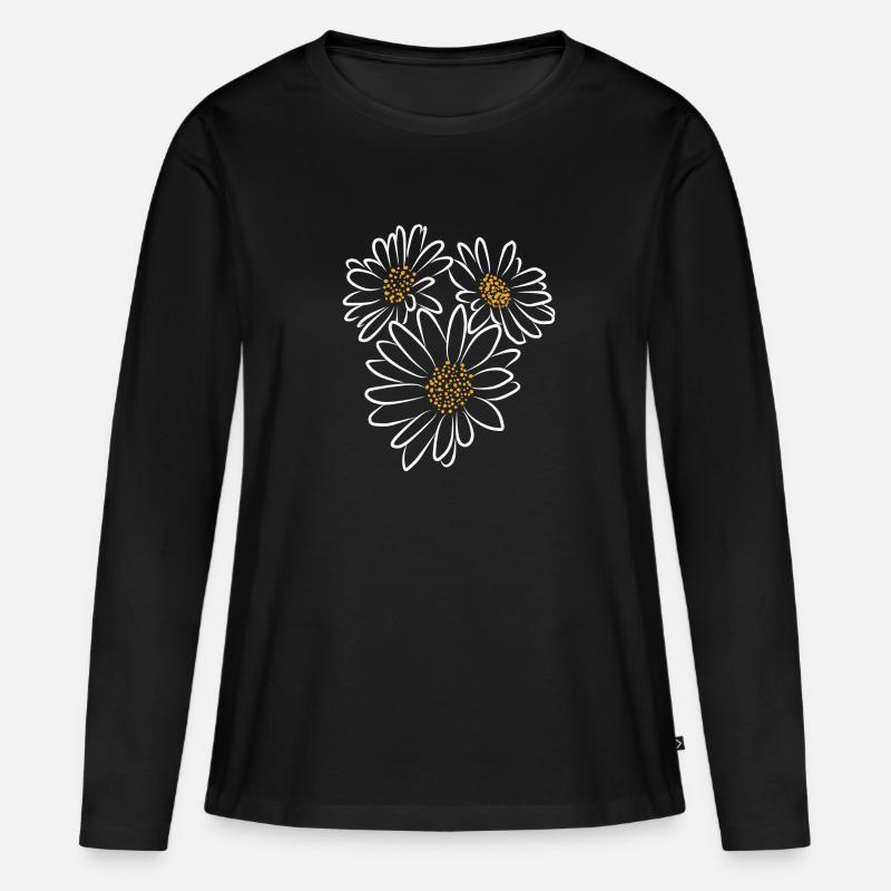 Spanish Daisies - Women's Premium Organic Long Sleeve Shirt - black