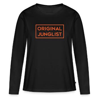 Original Junglist Minimal DNB Tangerine - T-shirt manches longues Premium bio Femme - noir - Devant - Julia (174cm)