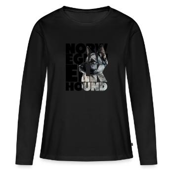 NASSU Norwegian Grey 2 - Frauen Premium Bio Langarmshirt - Schwarz - Vorne - Julia (174cm)