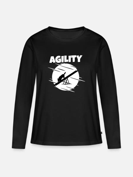 Agility Hundesport - Frauen Premium Bio Langarmshirt - Schwarz