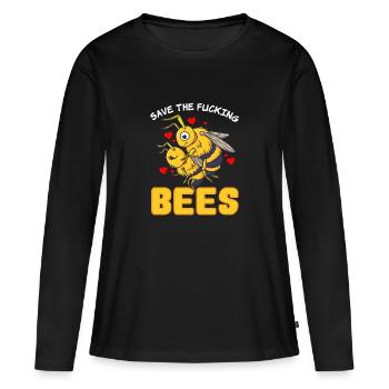 Save the fucking bees Sauvez les abeilles Impker - T-shirt manches longues Premium bio Femme - noir - Devant - Julia (174cm)