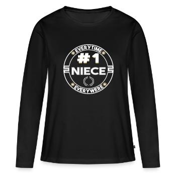 Nièce numéro un - le meilleur t-shirt nièce - T-shirt manches longues Premium bio Femme - noir - Devant - Julia (174cm)