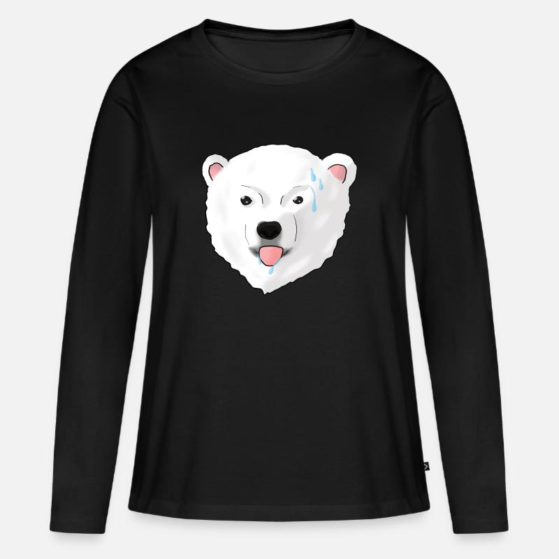 Eisbär - Frauen Premium Bio Langarmshirt - Schwarz