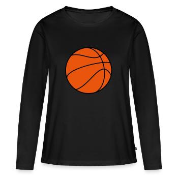Balle de basket-ball à trois Panier Dunk Korbleger - T-shirt manches longues Premium bio Femme - noir - Devant - Julia (174cm)