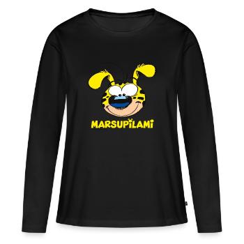 Marsupilami Kopf - Frauen Premium Bio Langarmshirt - Schwarz - Vorne - Julia (174cm)