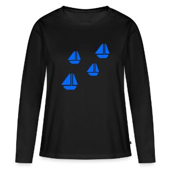 BATEAUX À VOILES - T-shirt manches longues Premium bio Femme - noir - Devant - Julia (174cm)