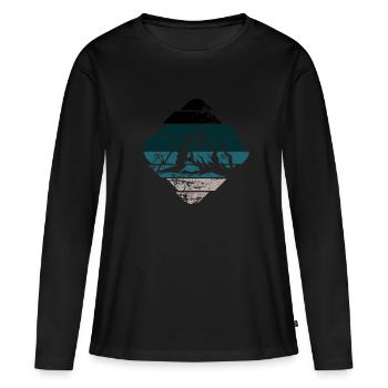 Berg - Frauen Premium Bio Langarmshirt - Schwarz - Vorne - Julia (174cm)