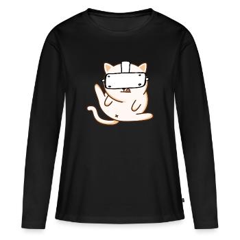 VR Cat - Virtual Reality - Women's Premium Organic Long Sleeve Shirt - black - Front - Julia (174cm)