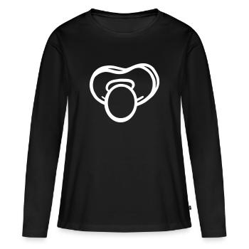 Tétine Vector - T-shirt manches longues Premium bio Femme - noir - Devant - Julia (174cm)