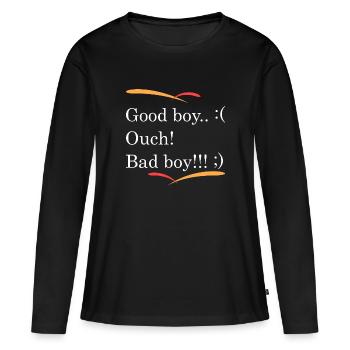 Bon b... oh, mauvais garçon!!! - T-shirt manches longues Premium bio Femme - noir - Devant - Julia (174cm)