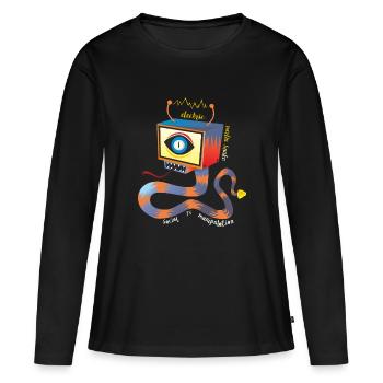 TUYAU ÉLECTRIQUE DE LA TV - T-shirt manches longues Premium bio Femme - noir - Devant - Julia (174cm)