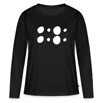 Motifs Cercles Cercles Formes - T-shirt manches longues Premium bio Femme - noir - Devant - Julia (174cm)