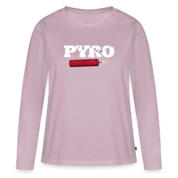 Pétards Pyro - T-shirt manches longues Premium bio Femme - rose poudré - Devant - Julia (174cm)