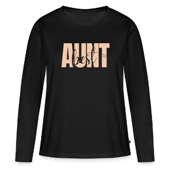 Beste Tante Best Aunt Design mit Herz Geschenkidee - Frauen Premium Bio Langarmshirt - Schwarz - Vorne - Julia (174cm)