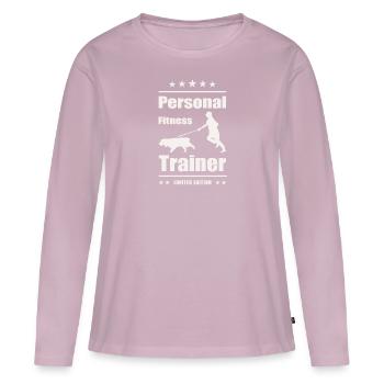 Chemise pour chien Coach Fitness Trainer Bandana w - T-shirt manches longues Premium bio Femme - rose poudré - Devant - Julia (174cm)