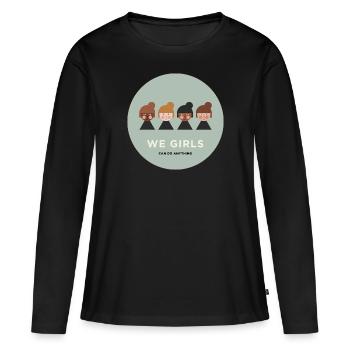 NOUS LES FILLES POUVONS TOUT FAIRE - T-shirt manches longues Premium bio Femme - noir - Devant - Julia (174cm)
