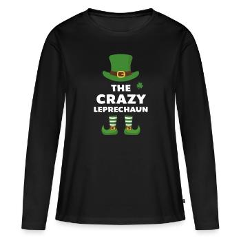 Le Crazy Leprechaun - T-shirt manches longues Premium bio Femme - noir - Devant - Julia (174cm)
