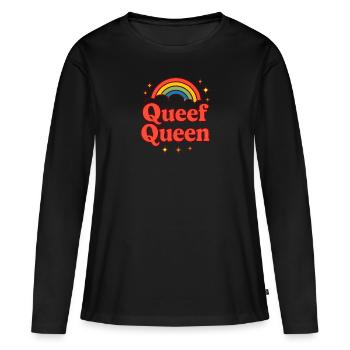 Queef Queen Dames Vulgaire Embarrassant Torride - T-shirt manches longues Premium bio Femme - noir - Devant - Julia (174cm)