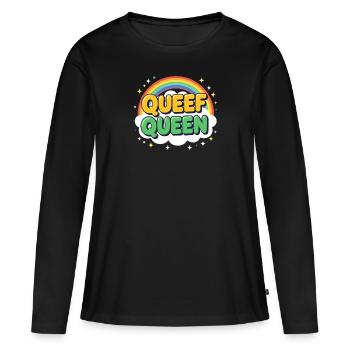 Queef Queen Dames Vulgaire Embarrassant Torride - T-shirt manches longues Premium bio Femme - noir - Devant - Julia (174cm)