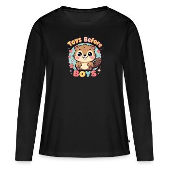 Jouets avant les garçons Des femmes torrides embarrassantes - T-shirt manches longues Premium bio Femme - noir - Devant - Julia (174cm)